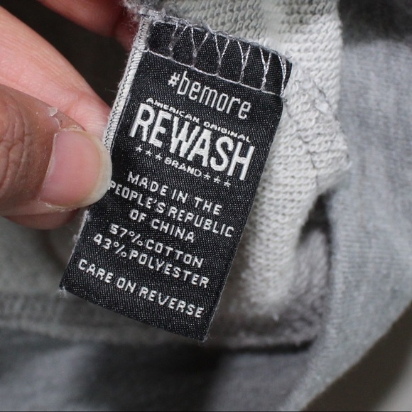 Rewash All Gray Long Sleeve Crew Neck Fringe Design Sweater - Size Small - Picture 6 of 7